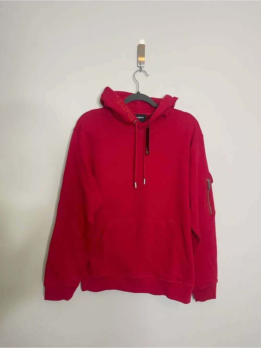 $275 The Kooples Red Hoodie Size Premium Cotton Streetwear Pullover NWT